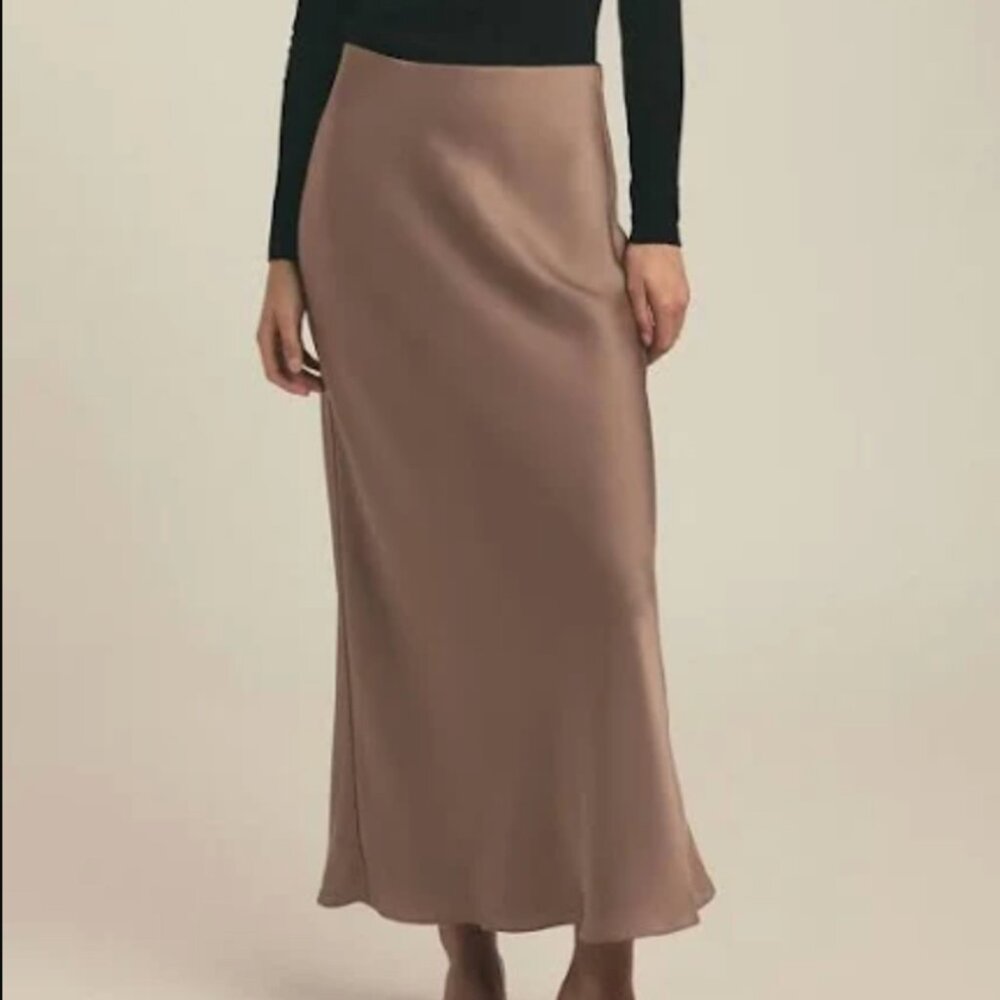 A New Day Satin Midi Skirt - Size Small